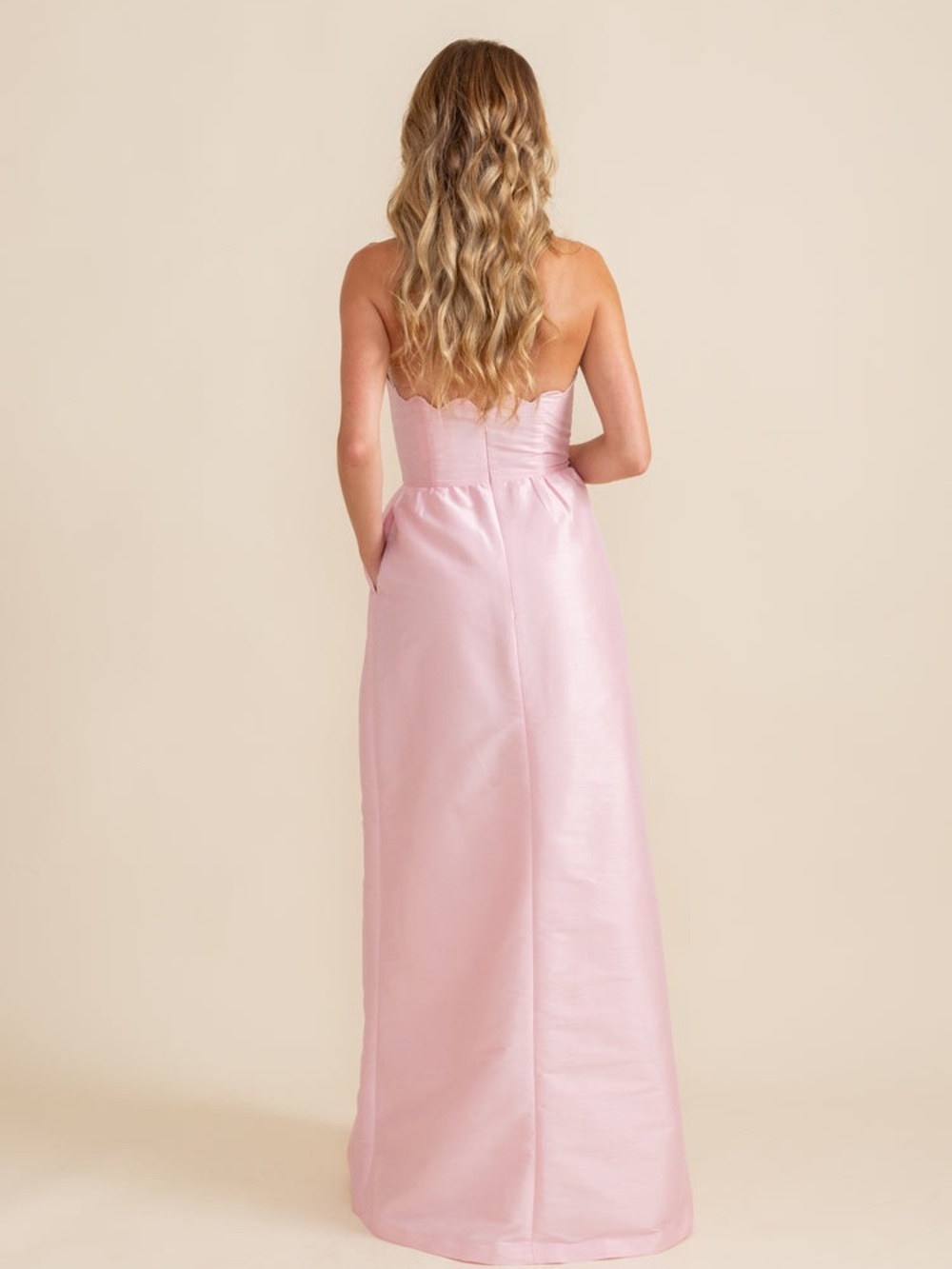 LulaKate Hayes scallop dress in pink peony shantung size 6 - Picture 2 of 8